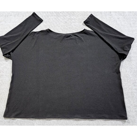 Eva Varro Top Womens XL Black LS Round Neck Oversized Slouchy Goth Witchy Flaw - Picture 10 of 12